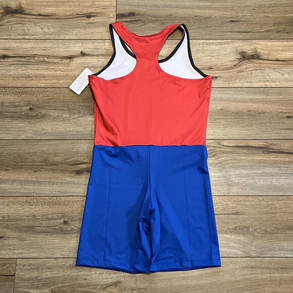 Women's Nike NSU Digital Fast Running Unitard MEDIUM Red Blue Track Field CV3665 - Picture 4 of 10